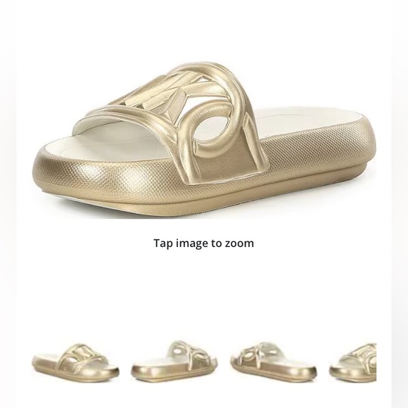 Michael Kors Splash Slide EVA Sandals. Gold - Picture 3 of 8